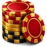 Icono de póker con una pila de fichas de casino