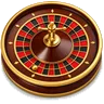 Icono de ruleta con la rueda numerada y la bola dorada