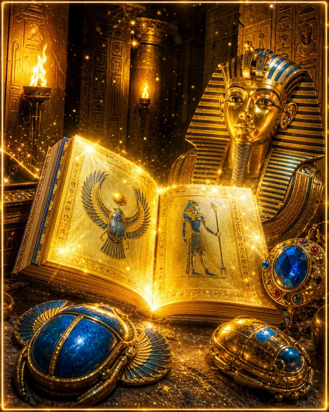 Portada del juego Book of Dead con un libro antiguo y símbolos egipcios