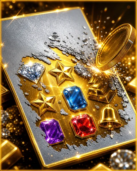 Portada de un juego de rasca con monedas de oro bajo la capa plateada